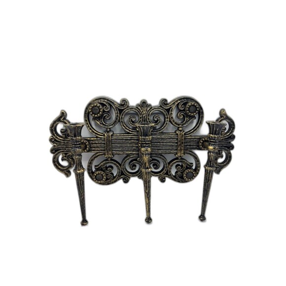 Vintage 1970's Homco Dart 4193 Wall Gothic Candelabra 3 Candle Holder Regency - Picture 2 of 10